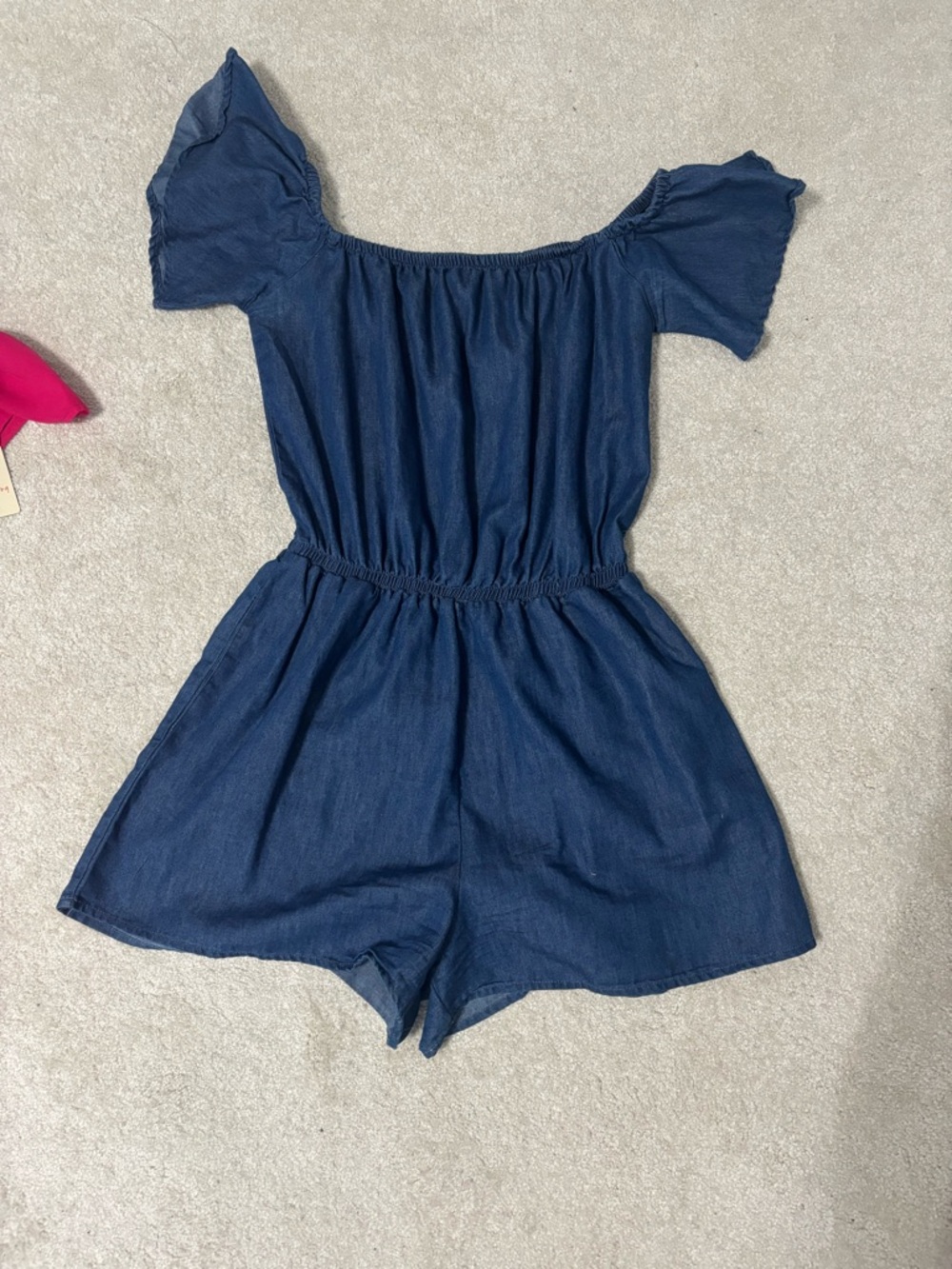 Woman’s Navy Blue Off-Shoulder Romper